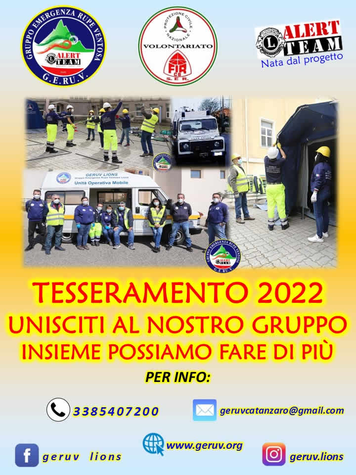 Campagna Tesseramento 2022 Geruv